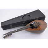 An Italian rosewood bowl back mandolin, by Cav.Giov.Da Meglio, dated 1904, cased.