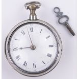 A George III silver pair cased pocket watch, by Southall & Co., London, hallmarks Birmingham 1811.