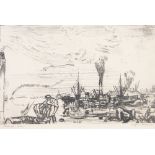 Clifford Isaac Addams (American 1876-1942), etching, bay scene, signed in pencil 1932, 7" x 11",