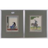 Ettore Tito (1859-1941), set of 4 hand coloured pochoir illustrations, circa 1920s, 9" x 6.