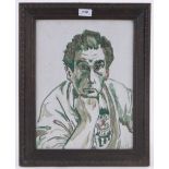 John Bratby (1928-1992), oil on board, portrait of a man, signed, 14.5" x 11", framed.