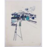 T Hodgson, lithograph, Kirkstall, signed in pencil, dated 1961, sheet size 23" x 18", unframed.