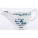 An early English Lowestoft porcelain sauceboat,