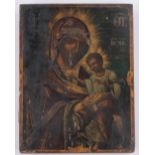 An 18th century Greek painted and gilded icon on wood panel, 32cm x 25cm.