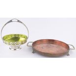 WMF circular copper and brass 2-handled tray,