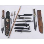 A group of knives and daggers, etc.