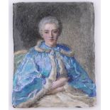 A 19th century enamel painting on copper, portrait of a woman, unsigned, 12cm x 9.5cm.