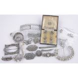 Collection of paste set costume jewellery.
