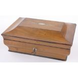 A 19th century French Palais Royal satinwood sarcophagus shaped casket,