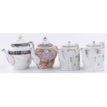 4 Newhall early English porcelain teapots.