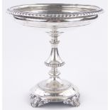 A 19th century silver table centre fruit bowl, with beaded edge and engraved decoration,