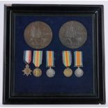 2 groups of First War medals, for James Henry Fremlin and Thomas Victor Fremlin,