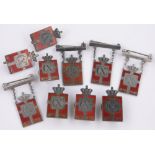 10 Georg Jensen silver and red enamel Commemorative medallions.