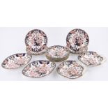 A Victorian Royal Crown Derby 16-piece Imari pattern dessert service, 1887,