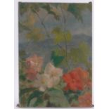 Emmanuel Benner (1836-1896), oil on canvas, exotic flowers, signed, 26" x 18", unframed.