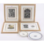 Eric Ravilious, 3 wood engravings, Desert Island, Mephostophilus and Prospectus, 1926,