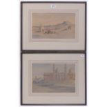 Hamilton Aide, pair of watercolours, North African scenes, signed and dated 1902, 8" x 13", framed.