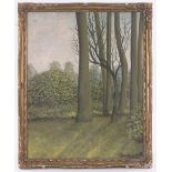 Attributed to Camille Bombois, oil on canvas, trees and shadows, signed, 19.5" x 15", framed.