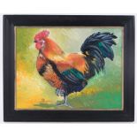 Clive Fredriksson, oil on board, The Rooster, 15" x 19.5", framed.