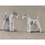 Leon Danchin (1887-1938), colour lithograph, 2 terriers, signed in pencil, 14" x 19", framed.