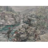 Allan Tankard (born 1887), watercolour, river landscape Abisko, signed and dated 1946, 12" x 16",