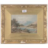 Thales Fielding RWS (1793-1837), watercolour, river Beatty near Ambleside, 6.5" x 9", framed.