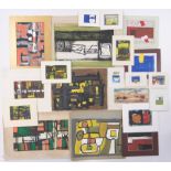 A quantity of abstract paintings, most signed with initials G D, (20).