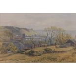 William Henry Borrow (act. 1863-1901), watercolour, view over Hastings, signed, 9" x 13.5", framed.