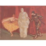 Henri Ibels (1867-1936), lithograph, Harlequin figures circa 1890, blind stamp in margin,