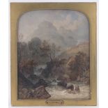 James Baker Pyne (1800-1870), watercolour, Lake District scene, signed, 17.5" x 14", framed.