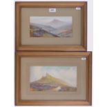 4 - 19th/20th century watercolours, including D H Pinder, pair of watercolours moorland landscapes,