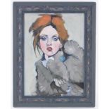 Clive Fredriksson, oil on board, portrait of a girl, 15" x 11", framed.