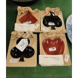 A set of 1950s figural card dishes.