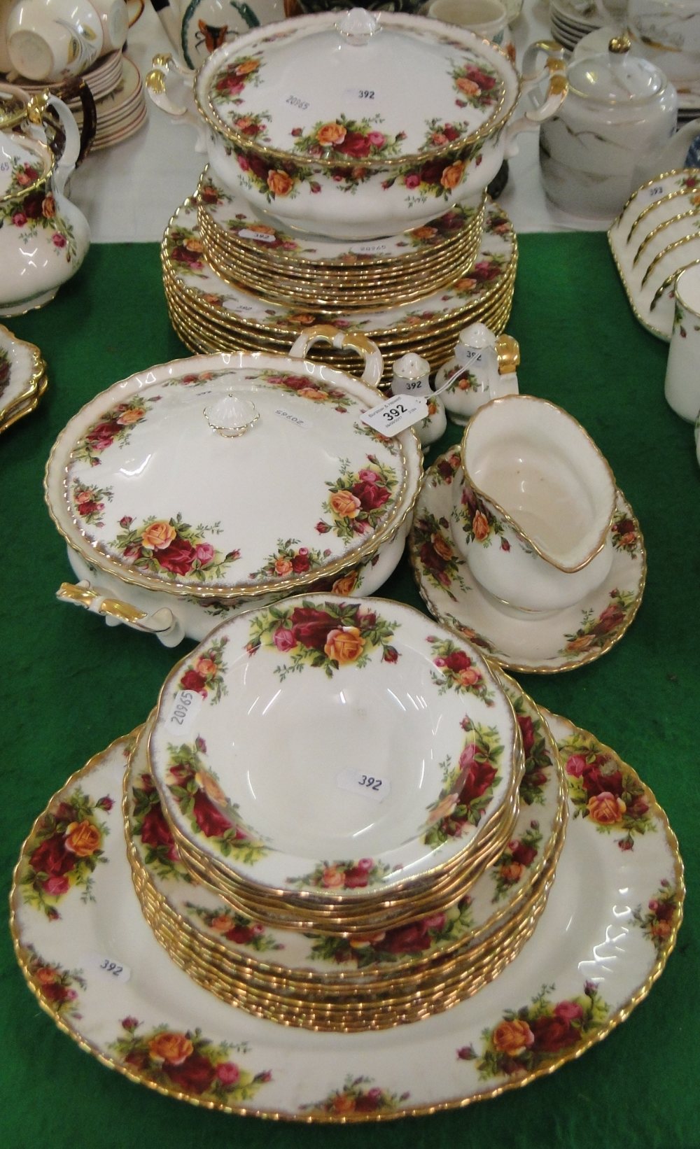 Royal Albert "Old Country Roses" dinner service including 2 vegetable tureens.