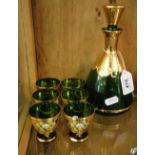 Italian glass decanter set.