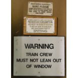 2 Painted cast-iron railway notices and another, (3).