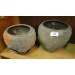 2 Ancient clay pots, a/f.