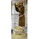 Art Nouveau Royal Worcester figure of a girl with water jar, a/f.