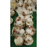 Royal Albert "Old Country Roses" tea service including 2 teapots and a coffee pot.