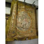 A Thai wall hanging with embroidered and sequinned panel.