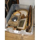 A box of small gilt picture and photograph frames, etc.