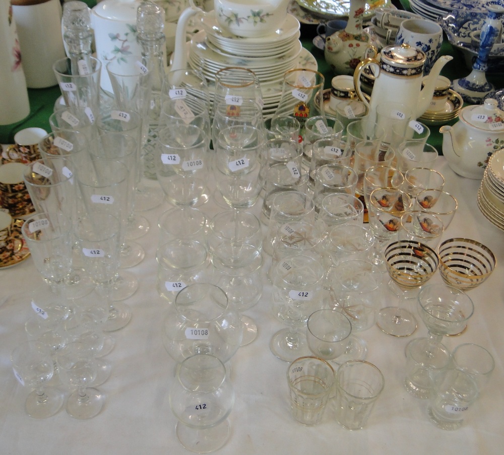 A large quantity of sets of Vintage drinking glasses.