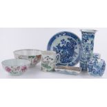 A quantity of Chinese porcelain, including a large 18th century hand-painted mug, 2 enamel bowls,