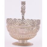 A Victorian silver swing handled sweet meat basket,