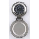 A modern Cartier stainless steel cased travelling alarm clock,