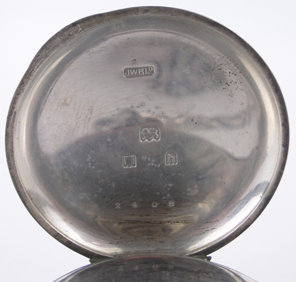 An Edwardian silver cased topwind pocket watch "The Bank" by J W Benson of London, - Image 5 of 6