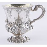 A William IV silver thistle shaped Christening mug,