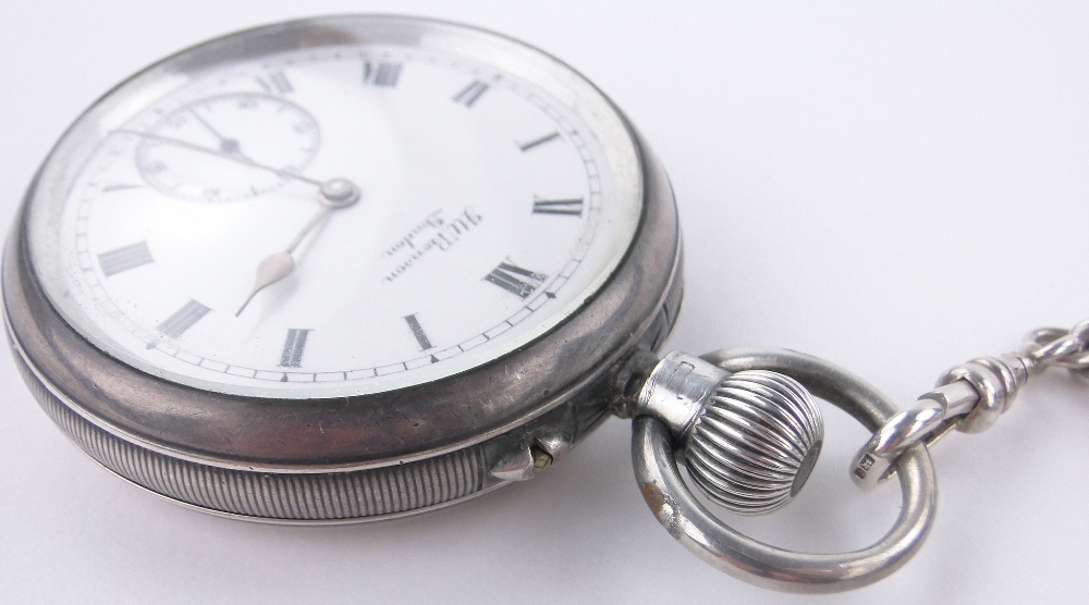 An Edwardian silver cased topwind pocket watch "The Bank" by J W Benson of London, - Image 2 of 6