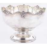 A large circular silver fruit/punch bowl, cast pierced rim, by Elkington & Co., 31.