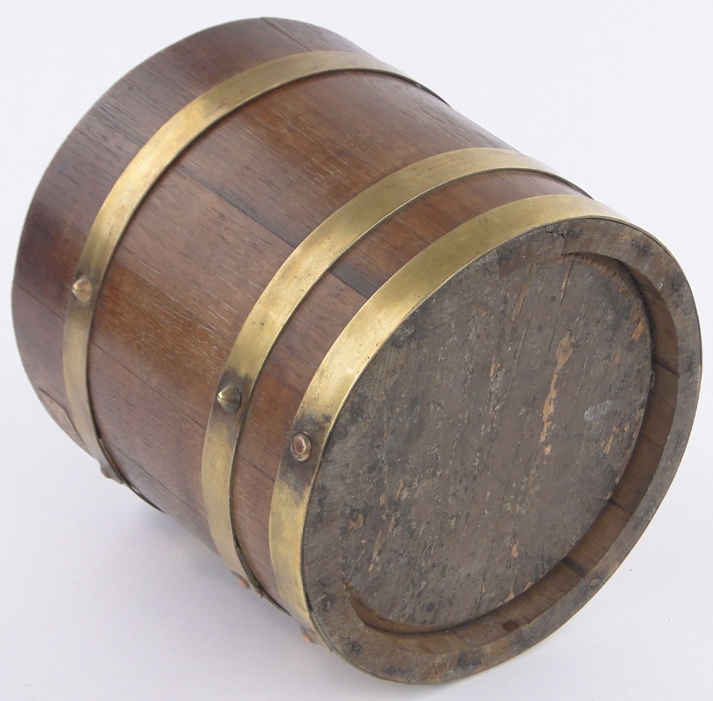 A coopered teak barrel made from timber of HMS Ganges, built at Bombay 1821, - Image 3 of 3